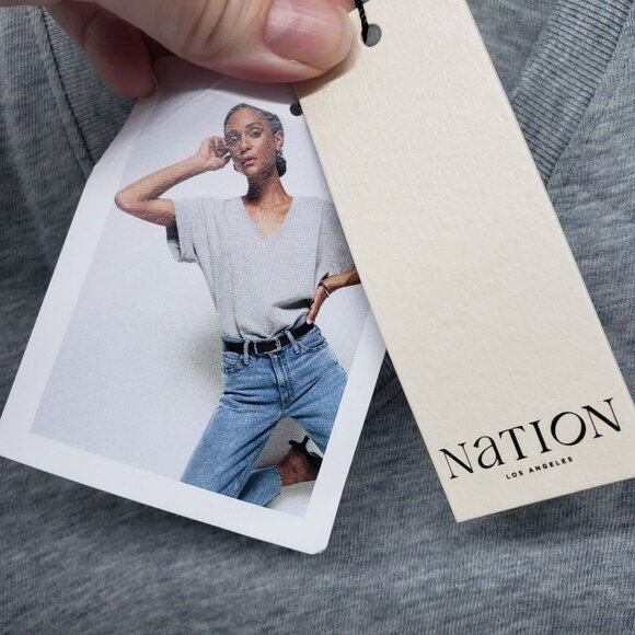 NEW Nation Los Angeles Stevie Top V Neck Relaxed Tee Shirt Capsule Wardrobe - Picture 5 of 9